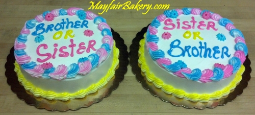 gender reveal cake for twins